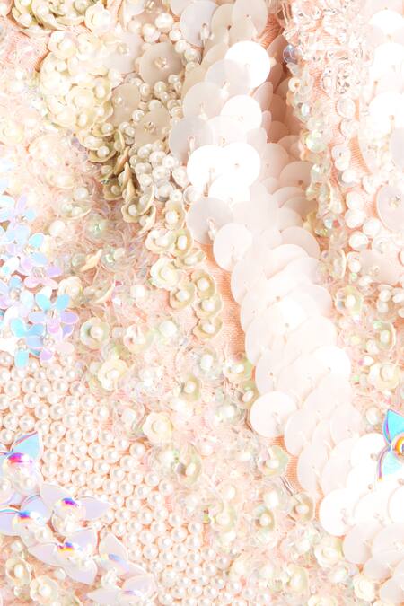 Ara Studio_Peach Pearl Embellished Potli Bag_Online_at_Aza_Fashions