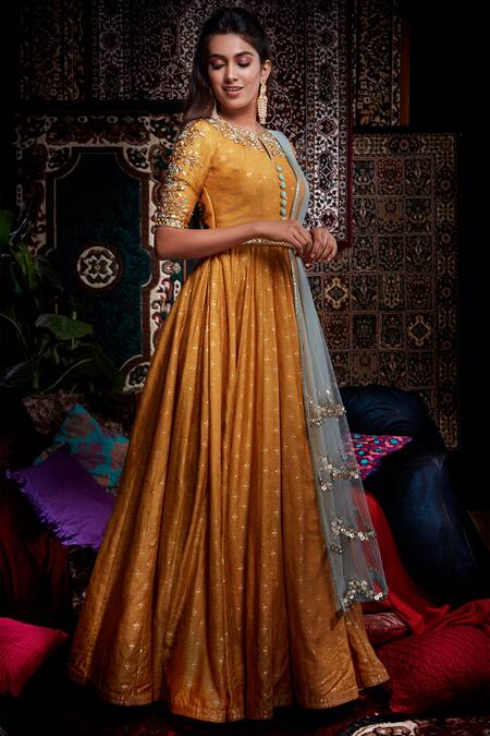 linen anarkali