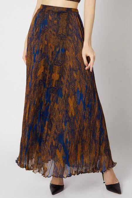 Buy Saaksha & Kinni Blue Chiffon Printed Maxi Skirt Online at Aza Fashions Buy_Saaksha & Kinni_Blue Chiffon Printed Maxi Skirt_Online_at_Aza_Fashions