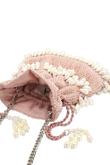 Buy Aanchal Sayal Pink Embroidered Embellished Potli Bag Online at Aza Fashions Buy_Aanchal Sayal_Pink Embroidered Embellished Potli Bag_Online_at_Aza_Fashions