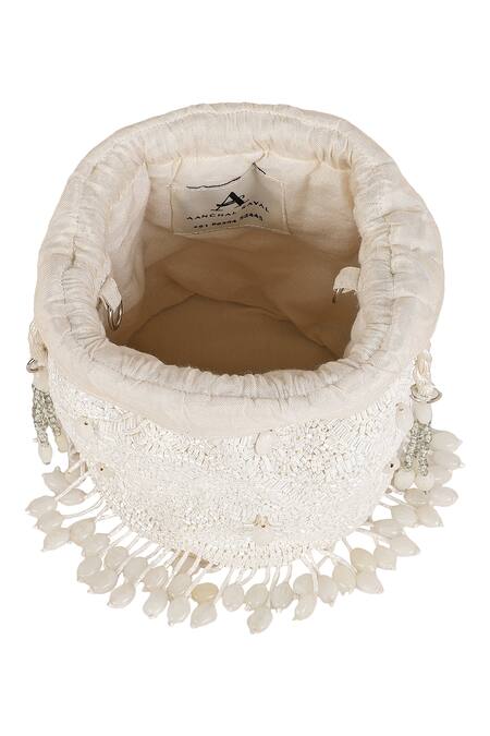 Buy_Aanchal Sayal_White Stones Embellished Bag_Online_at_Aza_Fashions