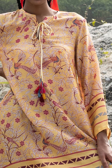 Shop_Swati Vijaivargie_Blue Modal Satin Notched Embellished Kurta Palazzo Set _Online_at_Aza_Fashions