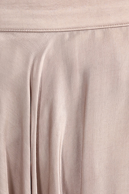 Shop Twenty Nine Grey Modal Satin Embellished Draped Pants Online at Aza Fashions Shop_Twenty Nine_Grey Modal Satin Embellished Draped Pants_Online_at_Aza_Fashions