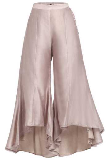 Shop_Twenty Nine_Grey Chanderi Palazzo Pants_Online_at_Aza_Fashions