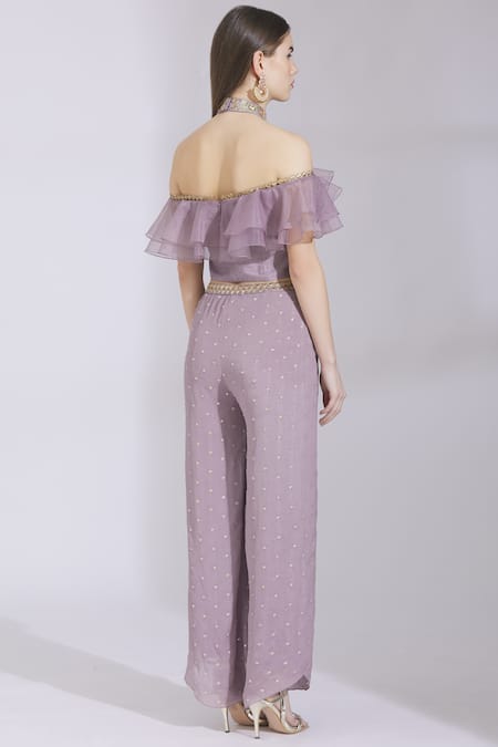 Ayesha Aejaz Silk Embroidered Top Pant Set 