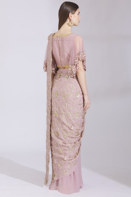 Ayesha Aejaz Pre-Draped Saree with Blouse 