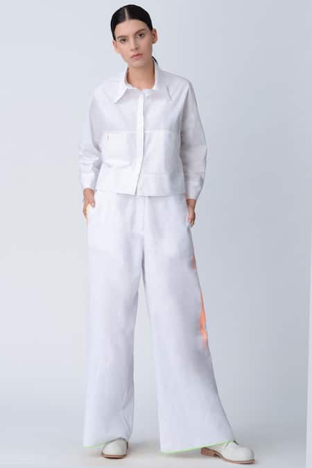 Rajesh Pratap Singh White Handloom Cotton Pants 