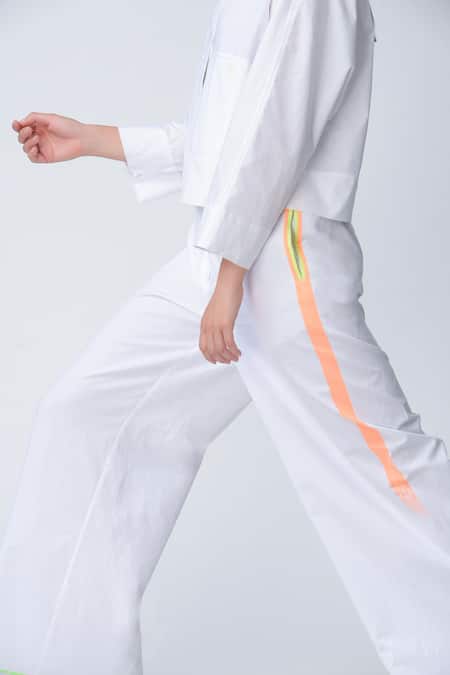 Buy_Rajesh Pratap Singh_White Handloom Cotton Pants _Online_at_Aza_Fashions