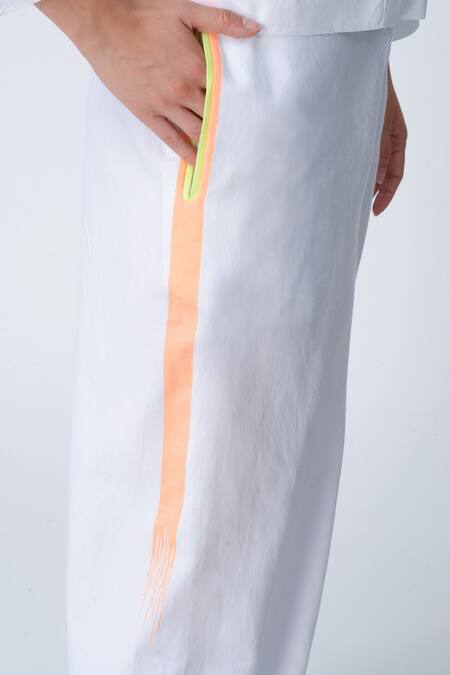 Shop_Rajesh Pratap Singh_White Handloom Cotton Pants _Online_at_Aza_Fashions