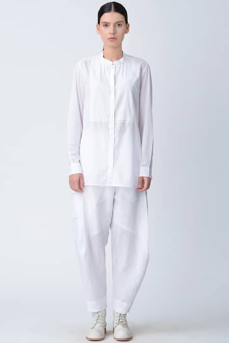 Rajesh Pratap Singh_White Pintuck Shirt _Online_at_Aza_Fashions