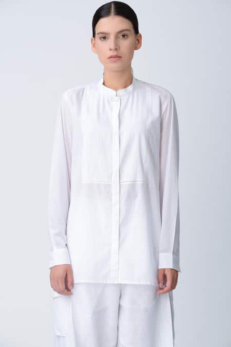 Buy_Rajesh Pratap Singh_White Pintuck Shirt _Online_at_Aza_Fashions