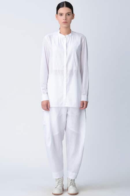 Buy_Rajesh Pratap Singh_White Linen Salwar Pant _Online_at_Aza_Fashions