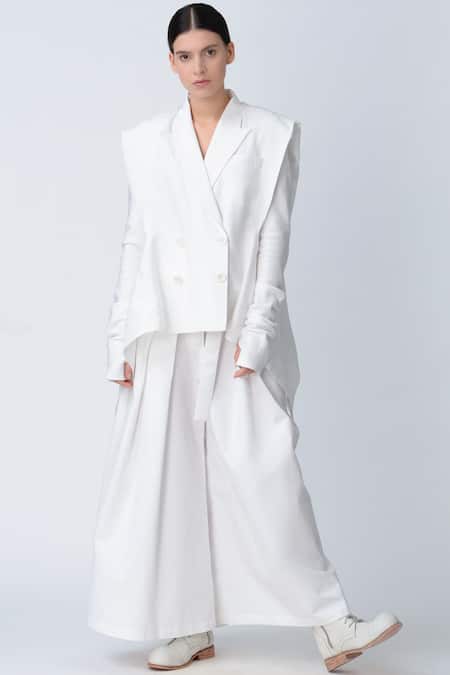 Rajesh Pratap Singh White Double Breasted Structured Jacket 