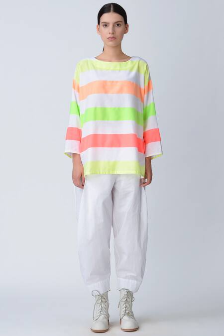 Buy_Rajesh Pratap Singh_White Draped Pants_Online_at_Aza_Fashions