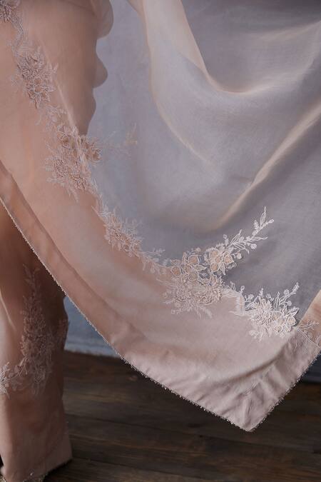 Shop Torani Peach Handwoven Organza Chanderi Saree Online at Aza Fashions Shop_Torani_Peach Handwoven Organza Chanderi Saree_Online_at_Aza_Fashions