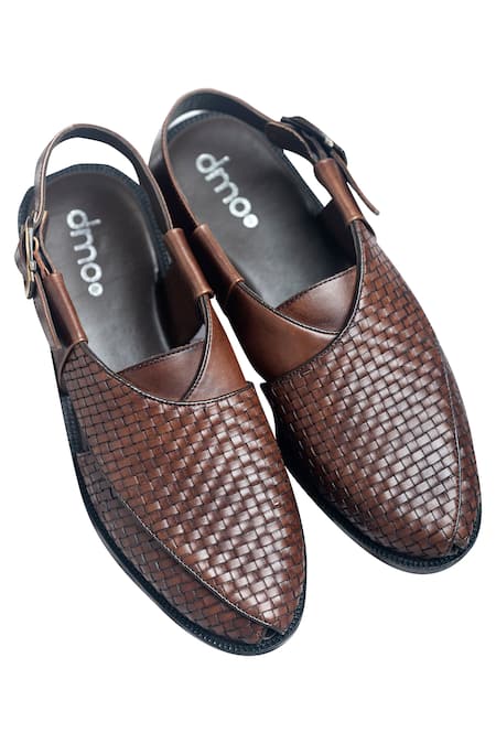 Buy_Dmodot_Brown Handcrafted Peshawaris _Online_at_Aza_Fashions