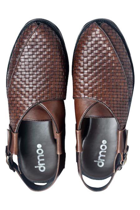 Shop_Dmodot_Brown Handcrafted Peshawaris _at_Aza_Fashions