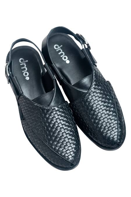 Buy Dmodot Black Handcrafted Peshawaris Online at Aza Fashions Buy_Dmodot_Black Handcrafted Peshawaris_Online_at_Aza_Fashions