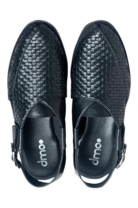 Shop Dmodot Black Handcrafted Peshawaris at Aza Fashions Shop_Dmodot_Black Handcrafted Peshawaris_at_Aza_Fashions