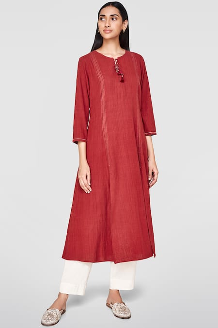 Grassroot By Anita Dongre Long Red Kurta