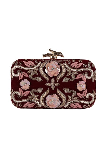 Durvi Embellished Floral Clutch 