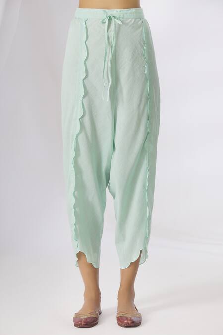 Shop_Amrita Artisanal Clothing_White Mul Mul Embellished Kurta Dhoti Pant Set_Online_at_Aza_Fashions