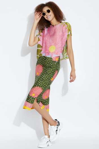 Shop_Aartivijay Gupta_Pink Silk Printed Crop Top_Online_at_Aza_Fashions