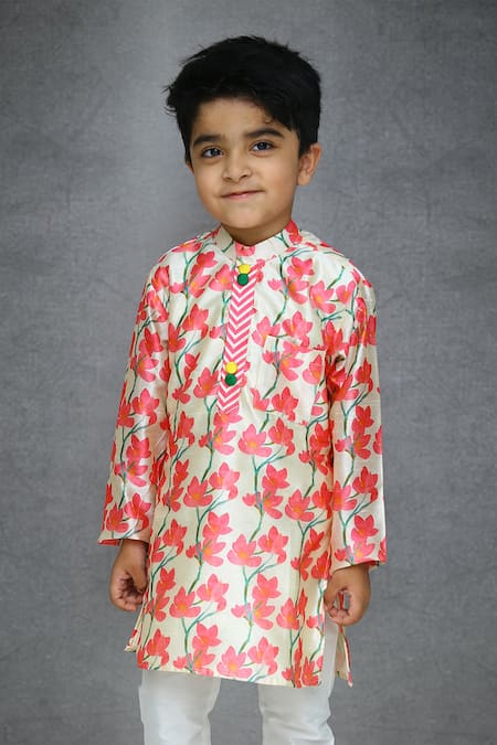 Kirti Agarwal - Pret N Couture Pink Silk, Cotton Embroidery Kurta And Pant Set Online at Aza Fashions Kirti Agarwal - Pret N Couture_Pink Silk, Cotton Embroidery Kurta And Pant Set _Online_at_Aza_Fashions