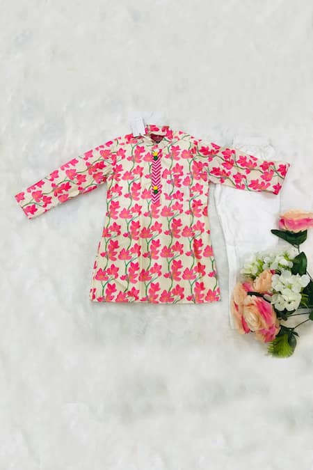 Buy Kirti Agarwal - Pret N Couture Pink Silk, Cotton Embroidery Kurta And Pant Set Online at Aza Fashions Buy_Kirti Agarwal - Pret N Couture_Pink Silk, Cotton Embroidery Kurta And Pant Set _Online_at_Aza_Fashions