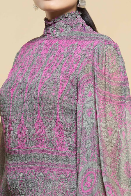 Kartikeya India_Pink Silk Georgette Dress_at_Aza_Fashions