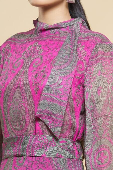 Kartikeya India_Pink Silk Georgette Dress_at_Aza_Fashions