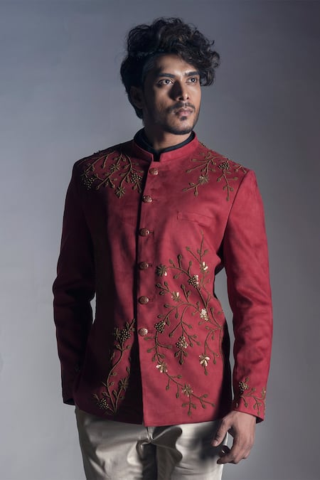 Smriti by Anju Agarwal Embroidered Bandhgala & Pant Set 