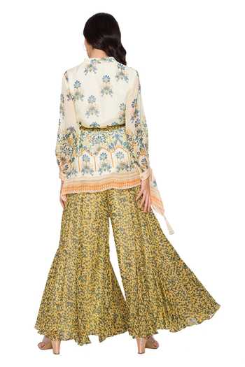 Soup By Sougat Paul  Asymmetric Tunic Sharara Set 
