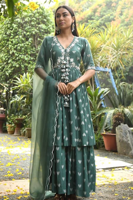 Rekha Agra Printed Anarkali Set 