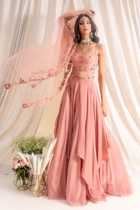 Silky Bindra Floral Embroidered Lehenga Set 