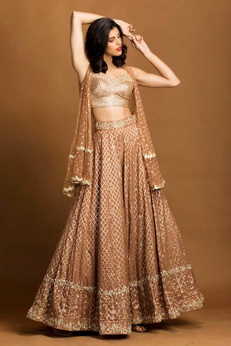 Izzumi Mehta Zardozi Embroidered Lehenga Set 