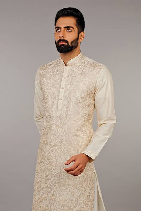 Buy Vanshik Beige Kurta Churidar Cotton Embroidered Set Online at Aza Fashions Buy_Vanshik_Beige Kurta Churidar Cotton Embroidered Set _Online_at_Aza_Fashions
