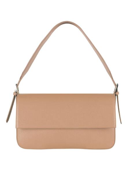 The House Of Ganges_Peach Sandra Vegan Leather Handbag_Online_at_Aza_Fashions