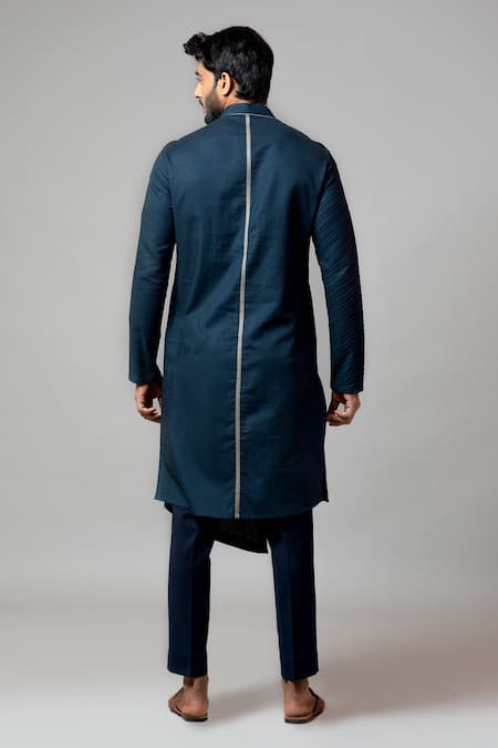 PAARSH Linen Pintuck Kurta Set 