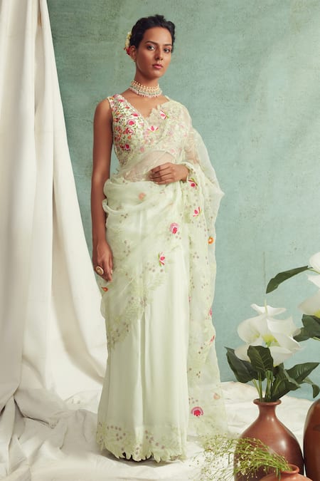 Priyanka Jain Organza Saree with Blouse 