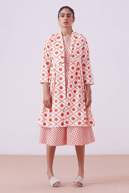 The Summer House_Cream Irina Open Front Jacket_Online_at_Aza_Fashions