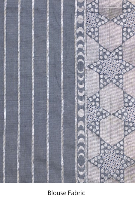 Ekaya Banaras_Blue Handwoven Silk Saree_Online_at_Aza_Fashions