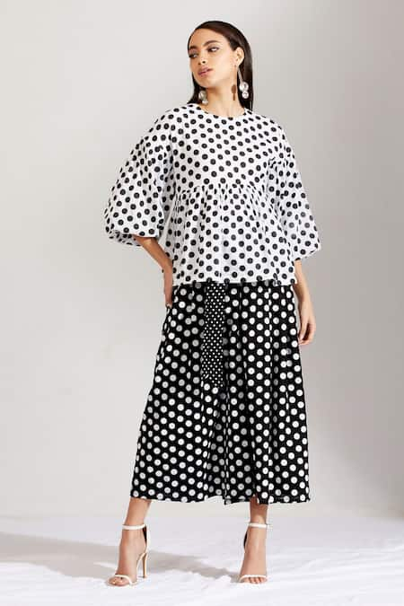 Label Earthen Polka Dot Print Skirt Set 