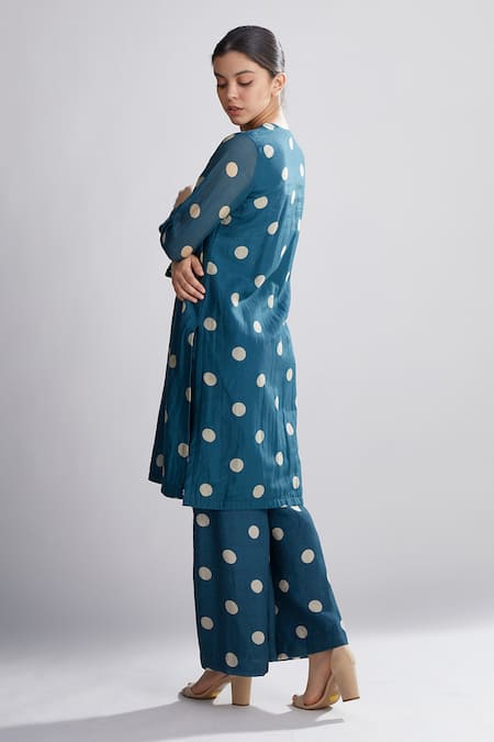 Koai Polka Dot Chanderi Silk Pant For Kids