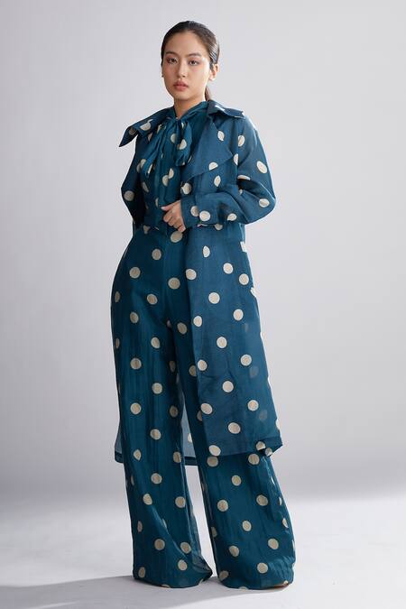 Polka dot trench outlet coat