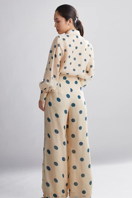 Koai Polka Dot Chanderi Silk Pant For Kids