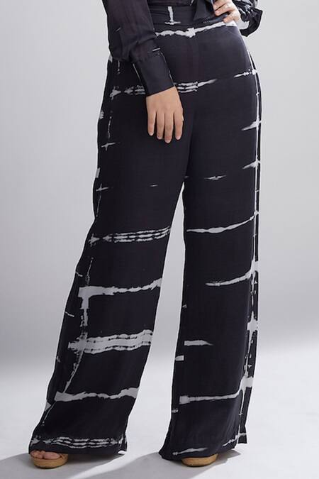 Koai_Black Silk Shibori Pant For Kids_Online_at_Aza_Fashions