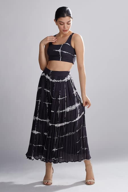 KoAi Shibori Chanderi Silk Skirt 