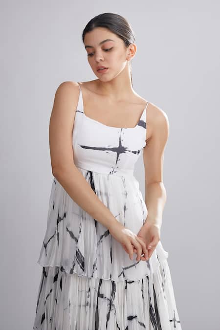 Shop_Koai_White Chiffon Shibori Layered Maxi Dress _Online_at_Aza_Fashions