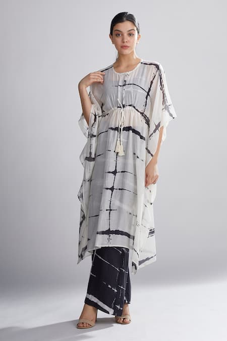 Koai Black Chanderi Silk Shibori Pant 